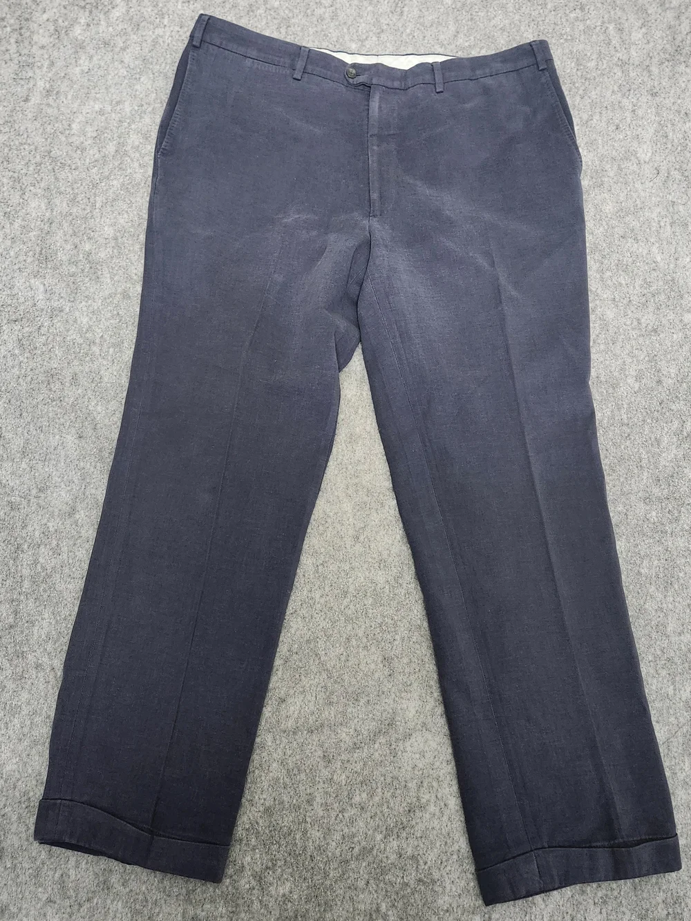Men's Navy Linen Blend Dress Pants